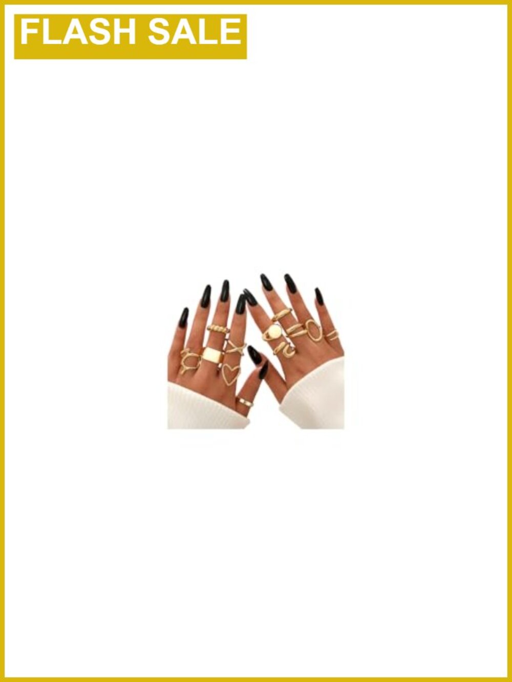 12pc 18K Gold Plated Stackable Rings Set Hypoallergenic Brass Chunky Rings